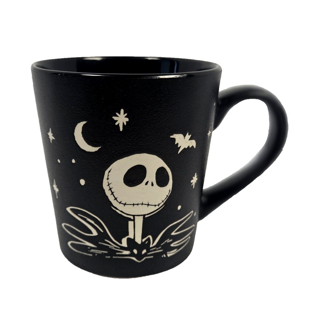 Disney Nightmare Before Christmas Jack Sally Black Ceramic Mug Halloween